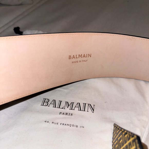 BALMAIN - Monogram-pattern wide belt - Picture 3 of 8